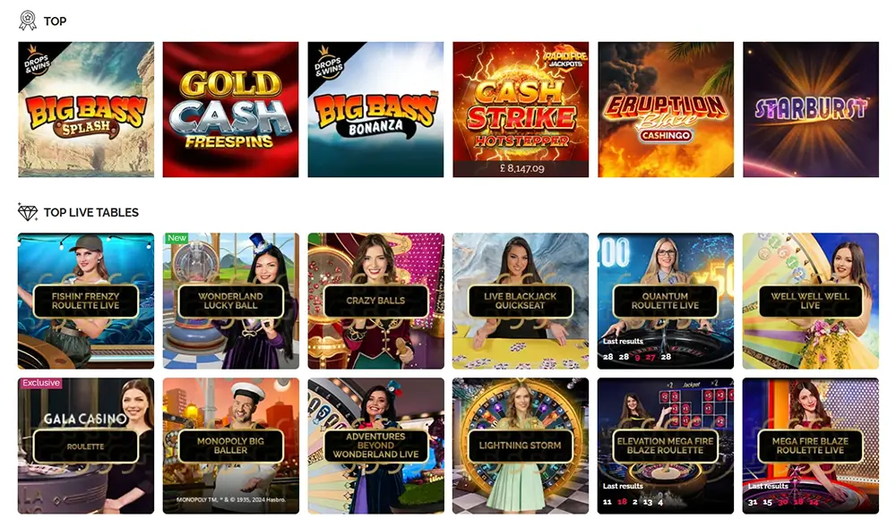 Gala Casino games