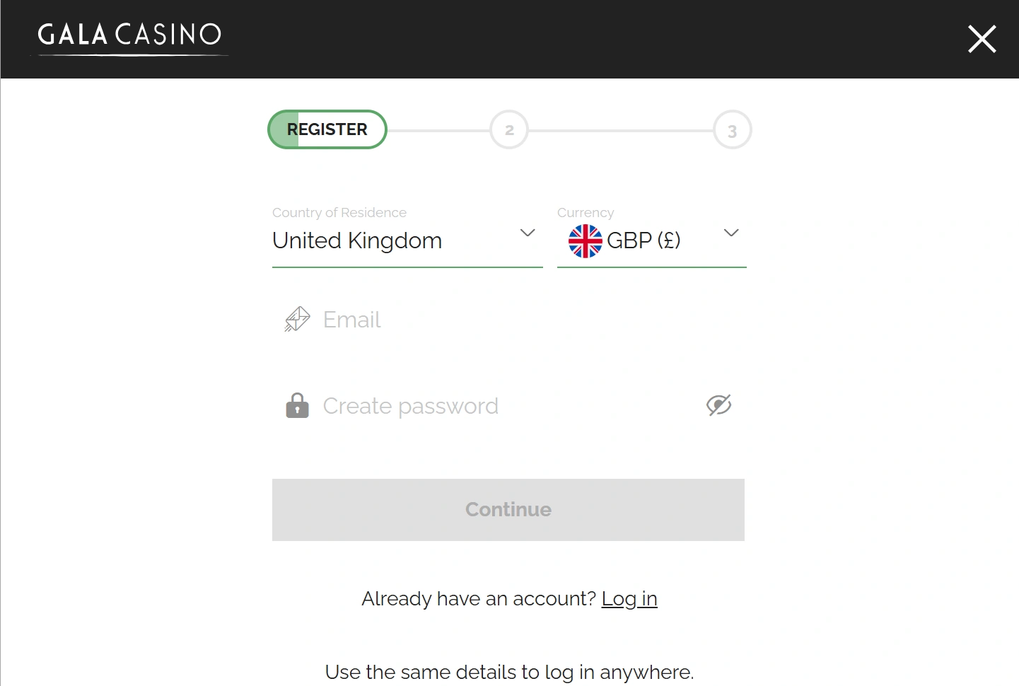 How to register at Gala Casino