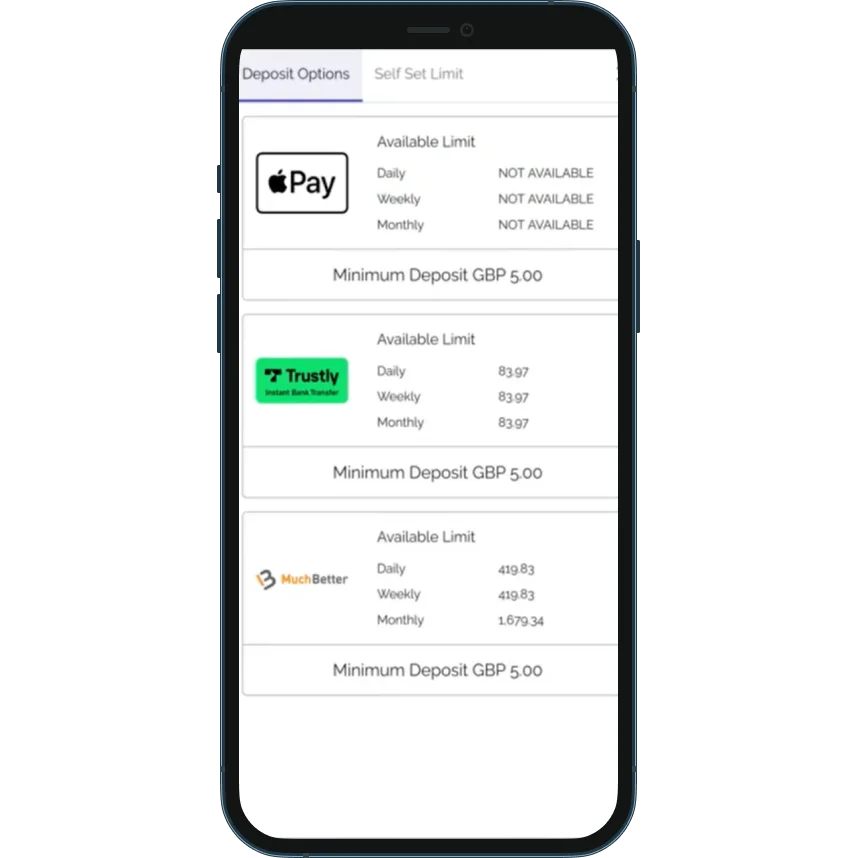 Gala Casino deposit limits settings